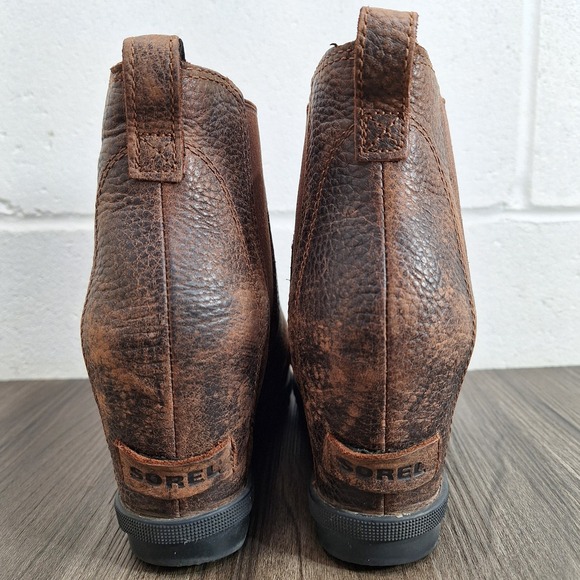 Sorel Arctic Wedge II Chelsea Boots Women's Size 9 Brown Leather Waterproof - Picture 5 of 8